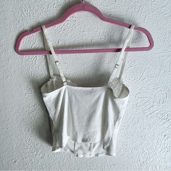Edikted Fairygirl Cupped Lace Up Corset Tank White Small - Picture 6 of 8